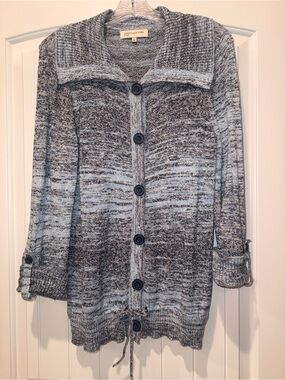 Jones New York Gray Marled Button-Front Women’s Cardigan